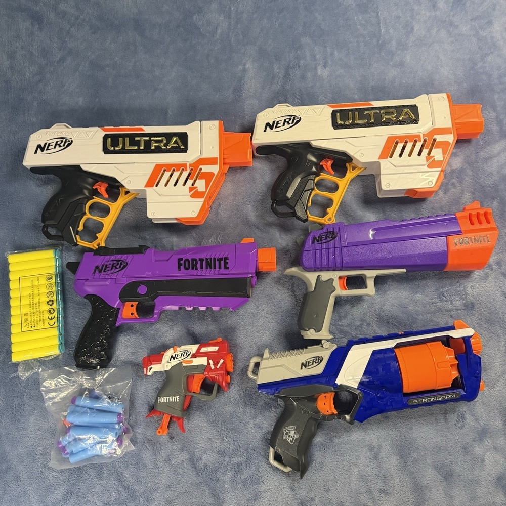 nerf gun lot Of 6 Guns With Bullets